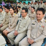 เทศบาลตำบลสันทรายร่วมพิธีถวายพระพรเนื่องในวันพ่อแห่งชาติ 5 ธันวาคม 2557