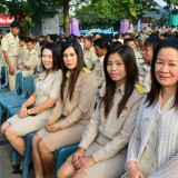 เทศบาลตำบลสันทรายร่วมพิธีถวายพระพรเนื่องในวันพ่อแห่งชาติ 5 ธันวาคม 2557