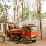 กิจกรรม Big cleaning day เก็บกวาดใบไม้ใส่เสวียน รดน้ำต้นไม้ และฉีดพ่นละอองฝอยสร้างความชุ่มชื่นในอากาศ เพื่อลดฝุ่นละอองขนาดเล็ก ( PM 2.5 )