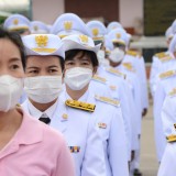 พิธีวางพวงมาลาในกิจกรรมน้อมรำลึกในพระมหากรุณาธิคุณ เนื่องในวันคล้ายวันสวรรคตพระบาทสมเด็จพระจุลจอมเกล้าเจ้าอยู่หัว ๒๓ ตุลาคม ๒๕๖๕