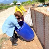 โครงการพัฒนาศูนย์การเรียนรู้เศรษฐกิจพอเพียงตำบลสันทราย กิจกรรมการทำปุ๋ยหมักจากเศษใบไม้เพื่อลดการเผา